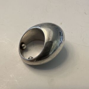 Vintage BAYANIHAN 925 Sterling Modern Ring Puffy Sphere Signed Unique 3.75 13g